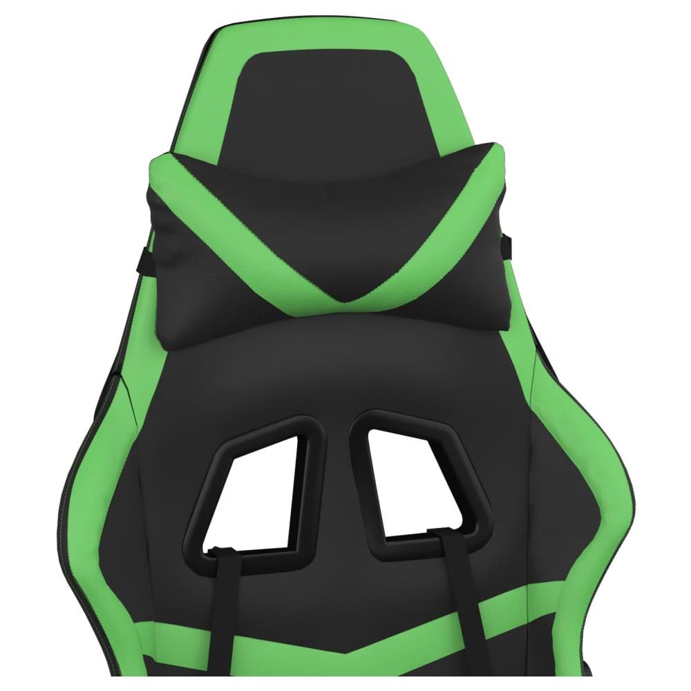 Sedia Da Gaming Massaggio Poggiapiedi Nero E Verde Similpelle - Foto 11