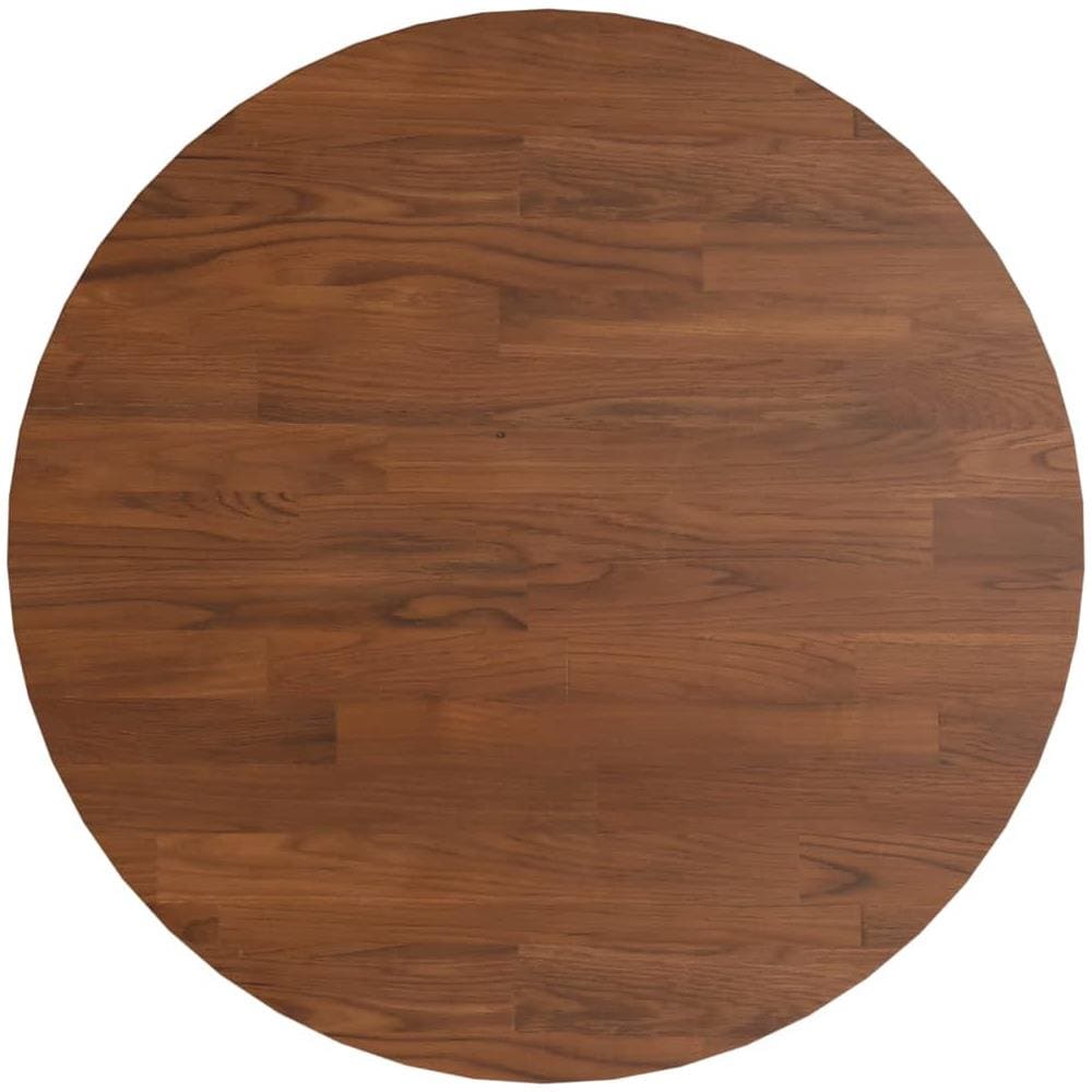 Piano Tavolo Rotondo Marrone Scuro 40x1,5 Cm Rovere Trattato - Foto 2