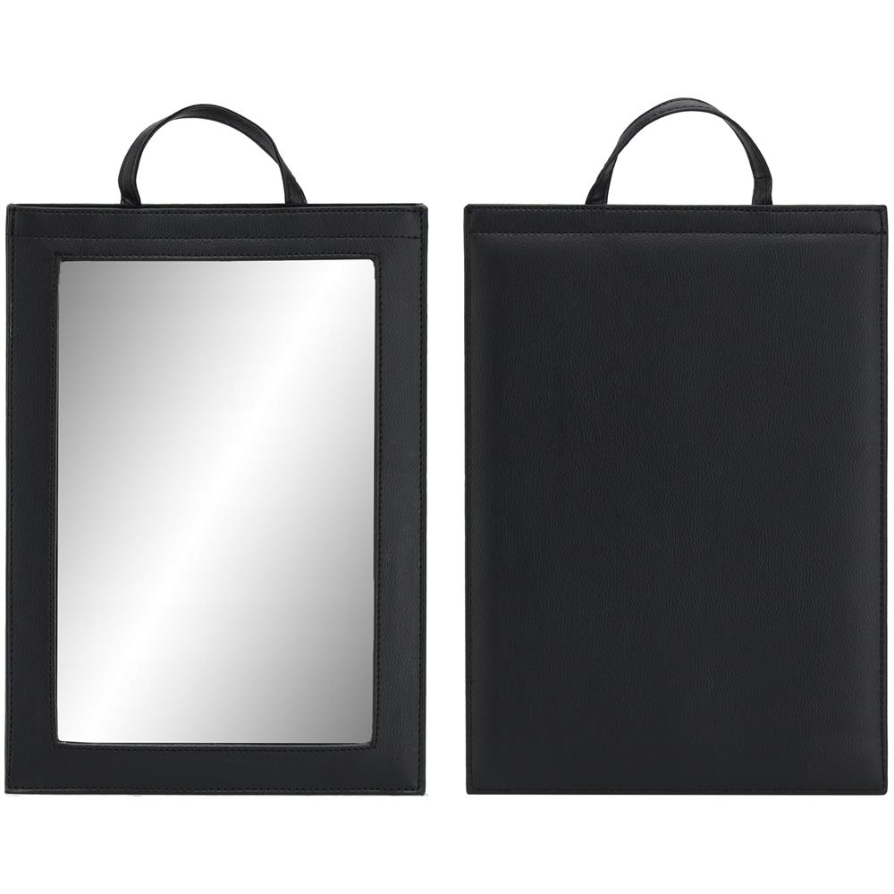 Specchio A Mano Q-32-black Specchietto Da Parrucchiere Grande Con Manico - Foto 1