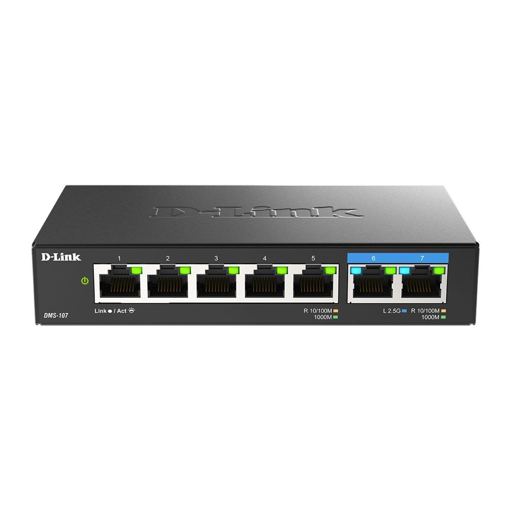 Switch di Rete DMS-107/E Non Gestito 5 Porte RJ-45 2 Porte 2.5G Colore Nero - Foto 1