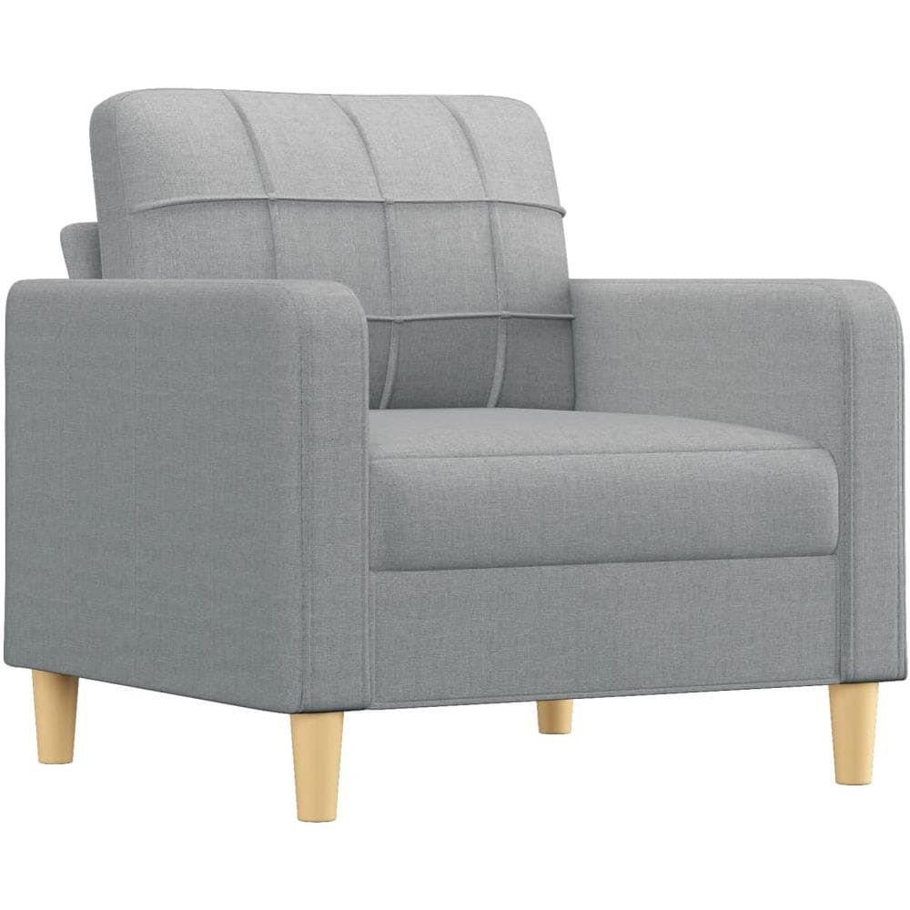 Poltrona Grigio Chiaro 60 Cm In Tessuto - Foto 1