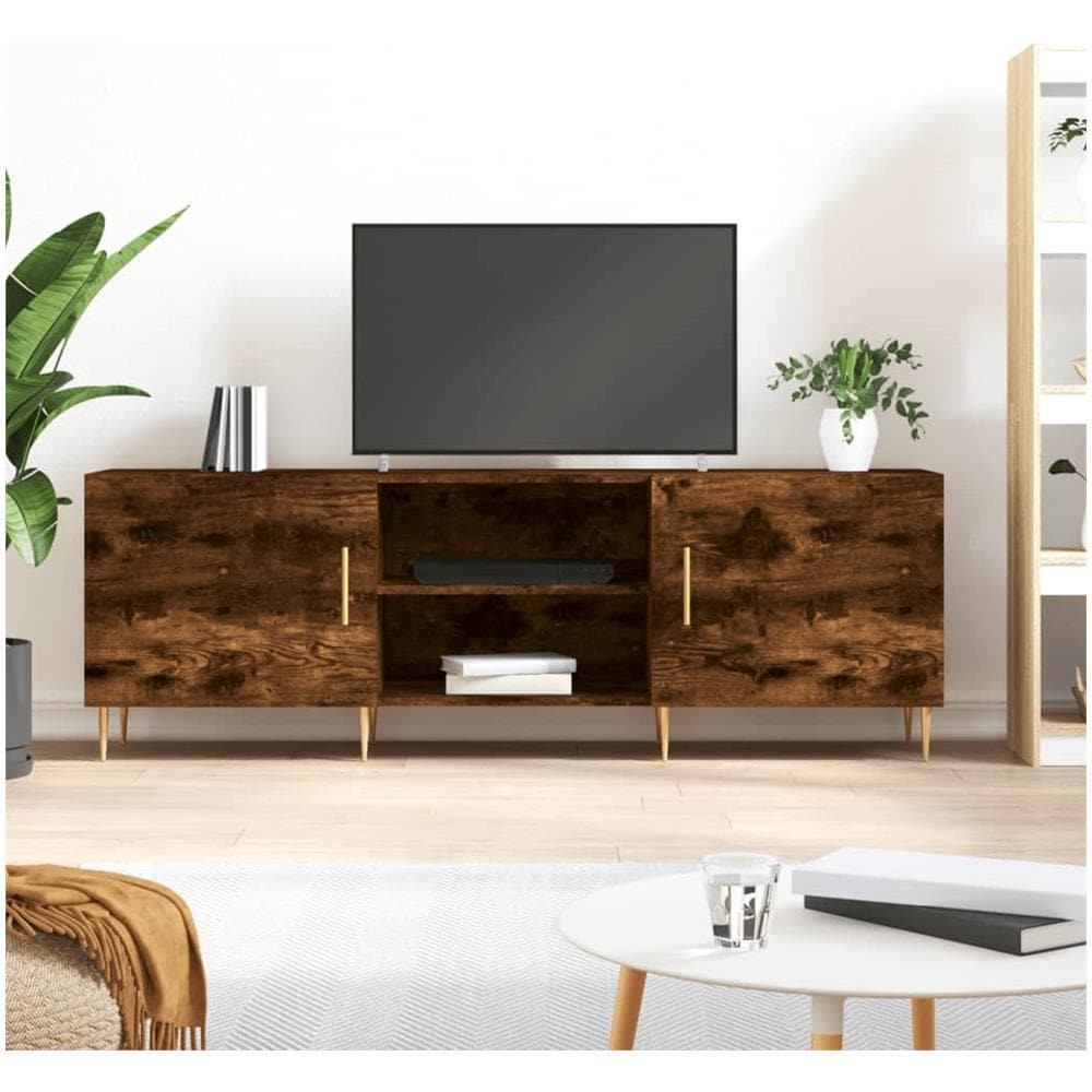 Mobile Porta Tv Rovere Fumo 150x30x50 Cm In Legno Multistrato - Foto 1