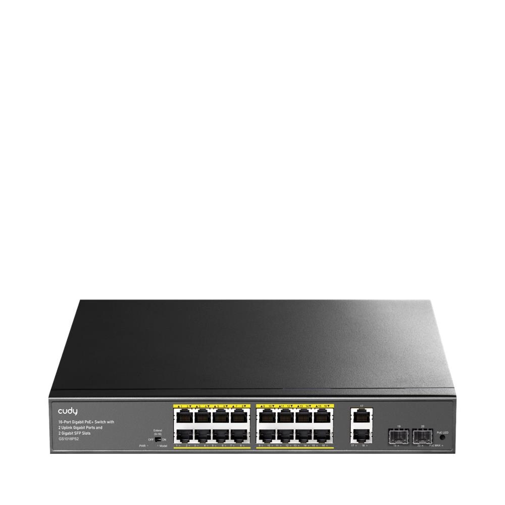 GS1018PS2 switch di rete Non gestito Gigabit Ethernet (10/100/1000) Supporto Power over Ethernet (PoE) Nero - Foto 1