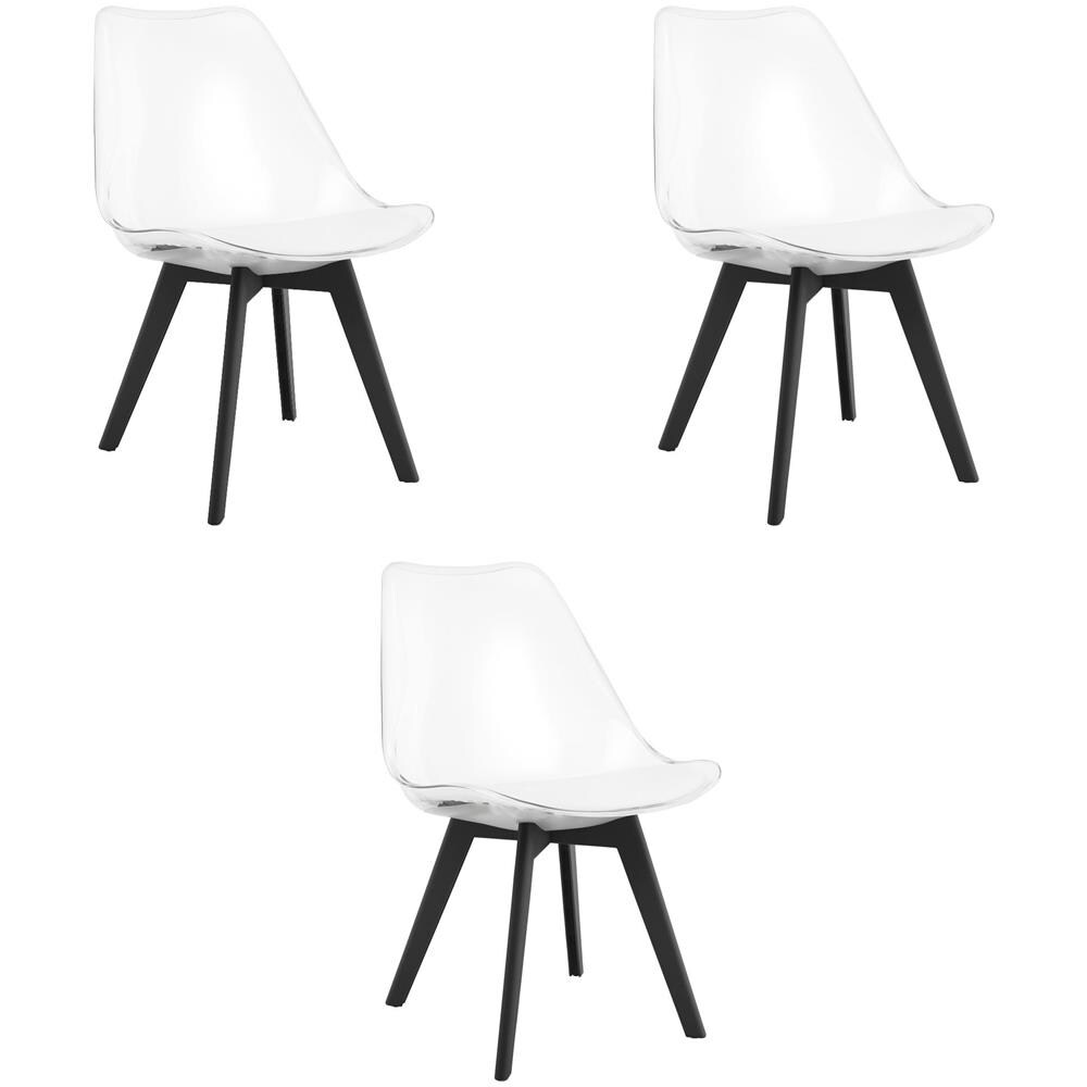 Sedia RIXK - Trasparente con gambe nere x 3 - Foto 1
