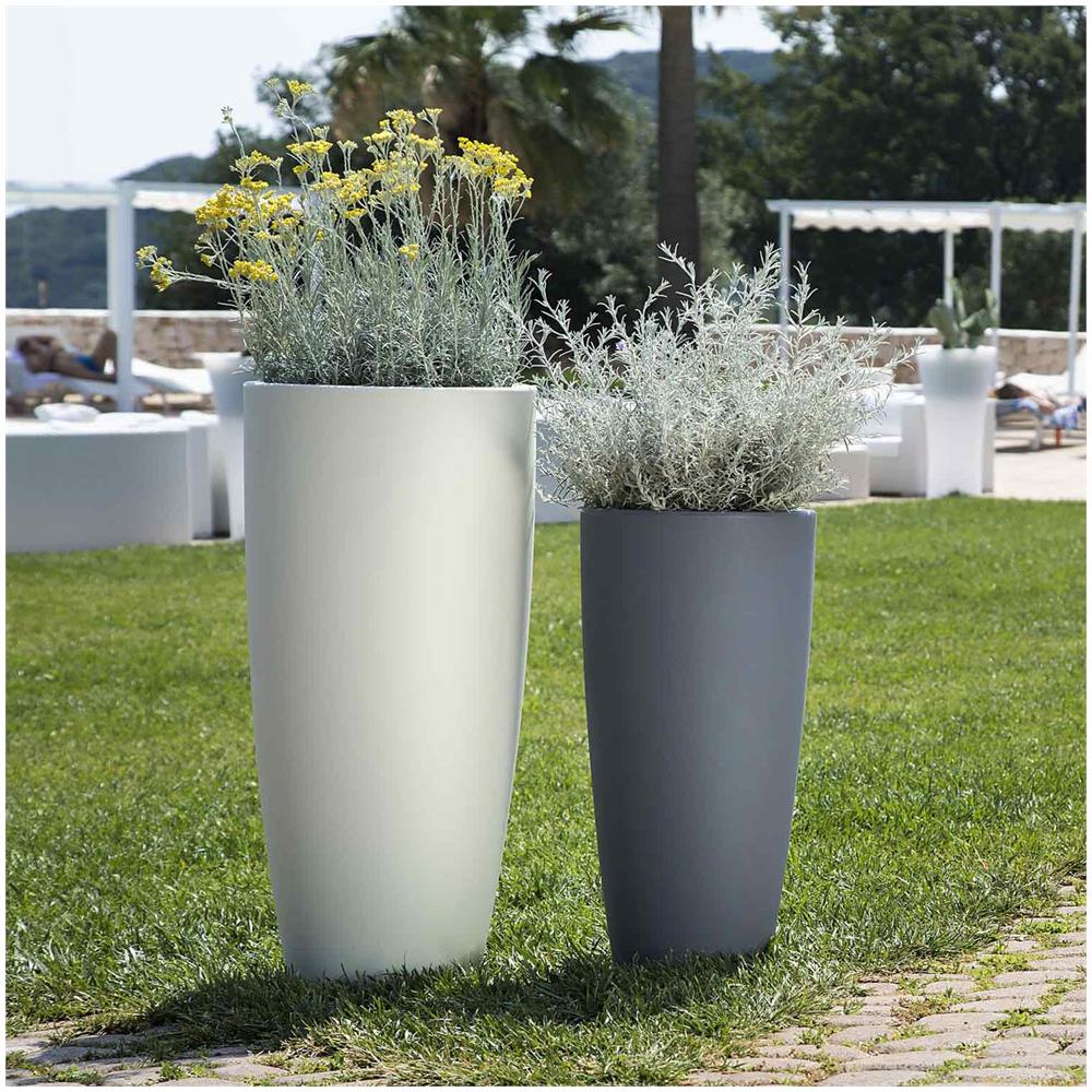 Vaso Agave In Resina Tondo Grigio H70 Ø 33Cm - Foto 2