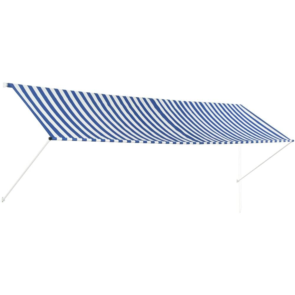 Tenda Da Sole Retrattile 400x150 Cm Blu E Bianco - Foto 1