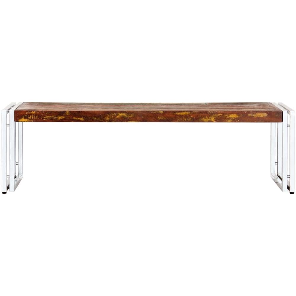 Tavolino Da Caffè 120x60x35 Cm In Legno Massello Di Recupero - Foto 2