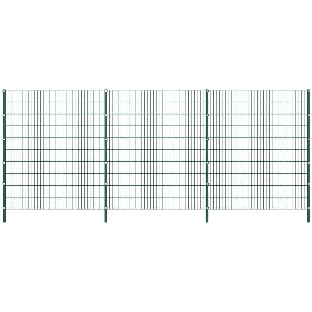Pannello Di Recinzione Con Pali In Ferro 5,1x2 M Verde - Foto 1