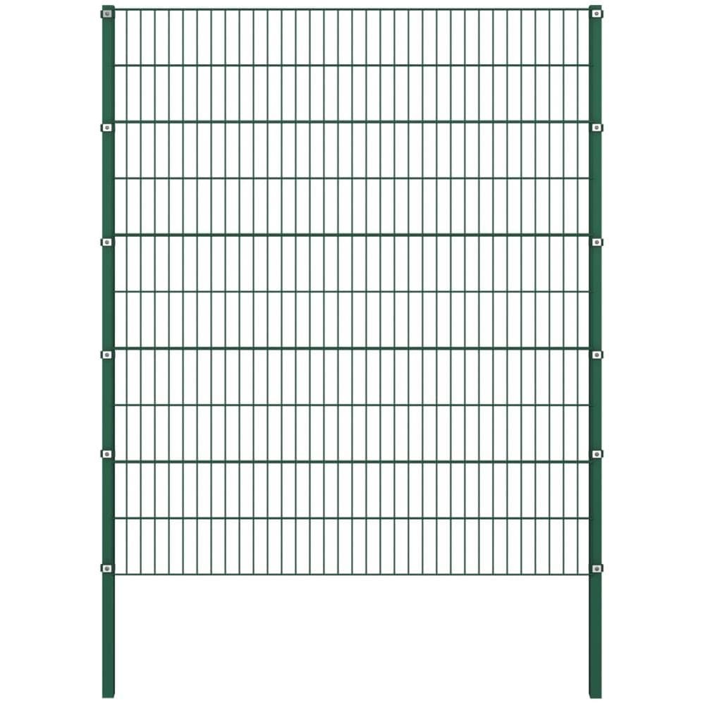 Pannello Di Recinzione Con Pali In Ferro 5,1x2 M Verde - Foto 2