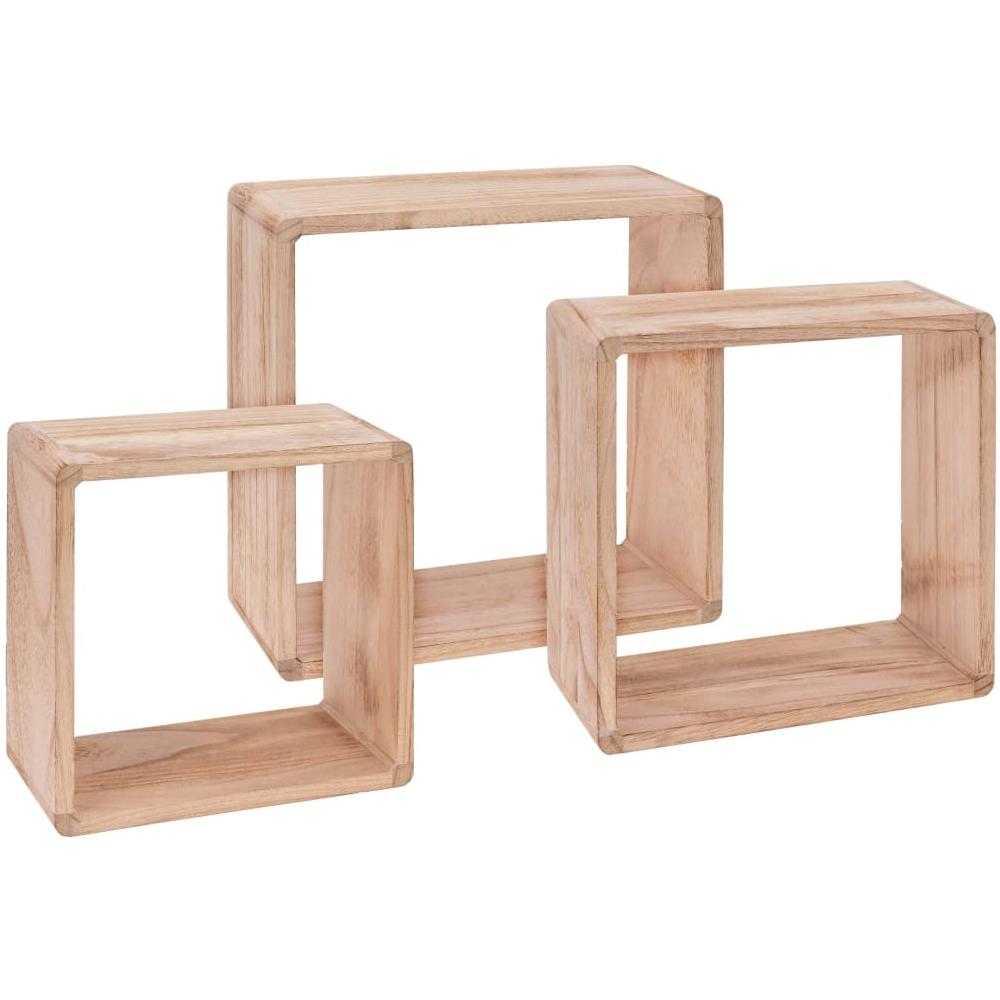 Mensole a Vista 3 pz Legno di Paulownia - Foto 1