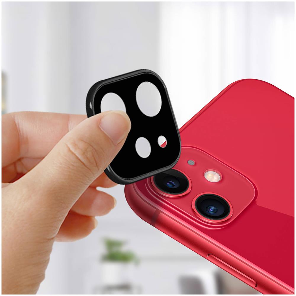 Lente Fotocamera Iphone 11 Protezione Vetro Temperato 9h Anti-traccia Nero - Foto 5