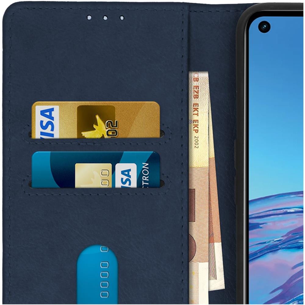 Custodia Oppo A53 / A53s Portadocumenti Funzione Supporto Blu - Foto 2