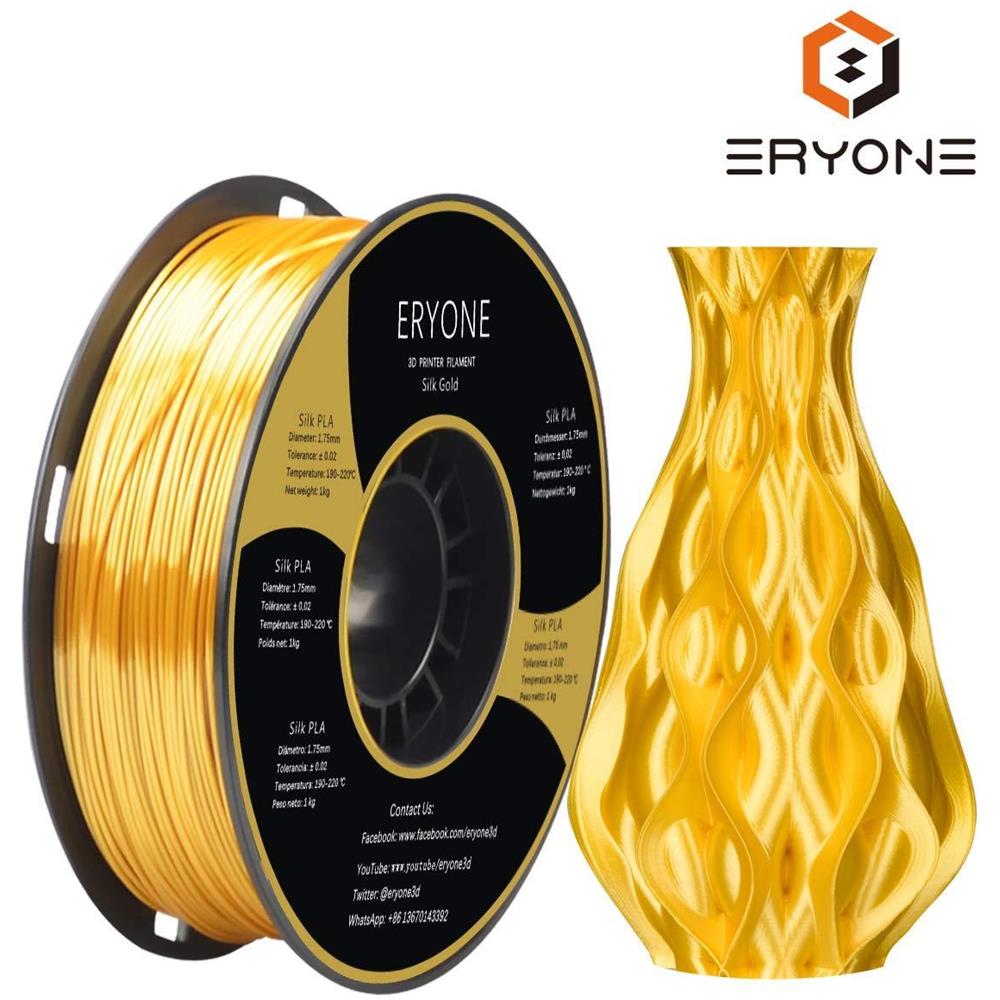 Pla Filamento 175 Millimetri Di Seta Doro Argento Di Seta Seta Rame Eryone Stampa 3d Filament Pla Per Stampante 3d E Penna 3d 1kg 1 Spool - Foto 1
