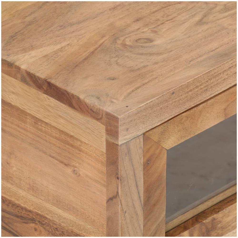 Tavolino Da Salotto 90x60x40 Cm In Legno Massello Di Acacia - Foto 2