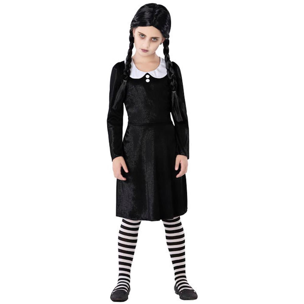 Costume Famiglia Gotica Bambina - Taglia: 5 - 6 Anni (115 - 130 Cm)  - Foto 1