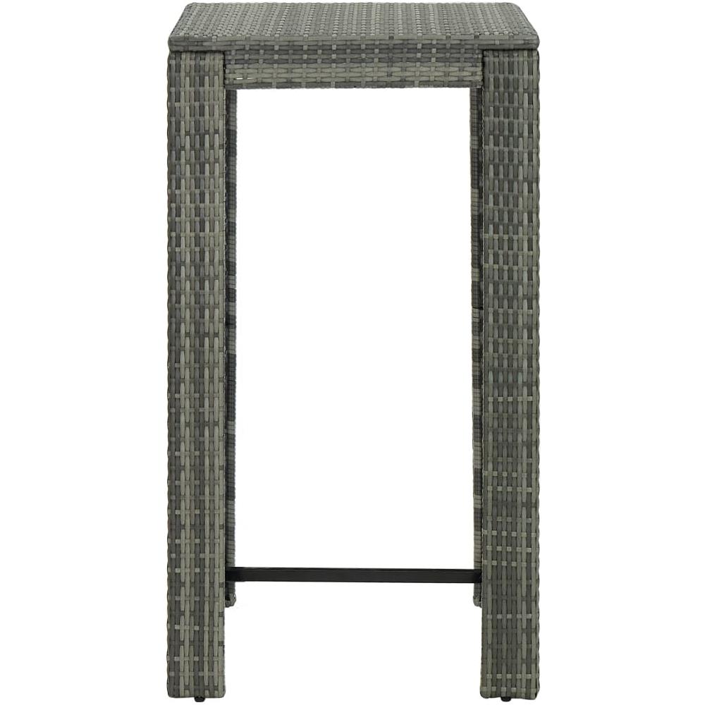 Tavolo da Bar da Giardino Grigio 60,5x60,5x110,5 cm Polyrattan - Foto 2