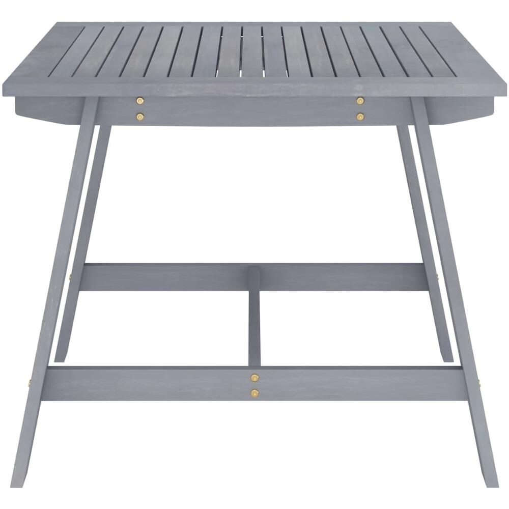 Tavolo da Pranzo da Giardino Grigio 88x88x74 cm Massello Acacia - Foto 2