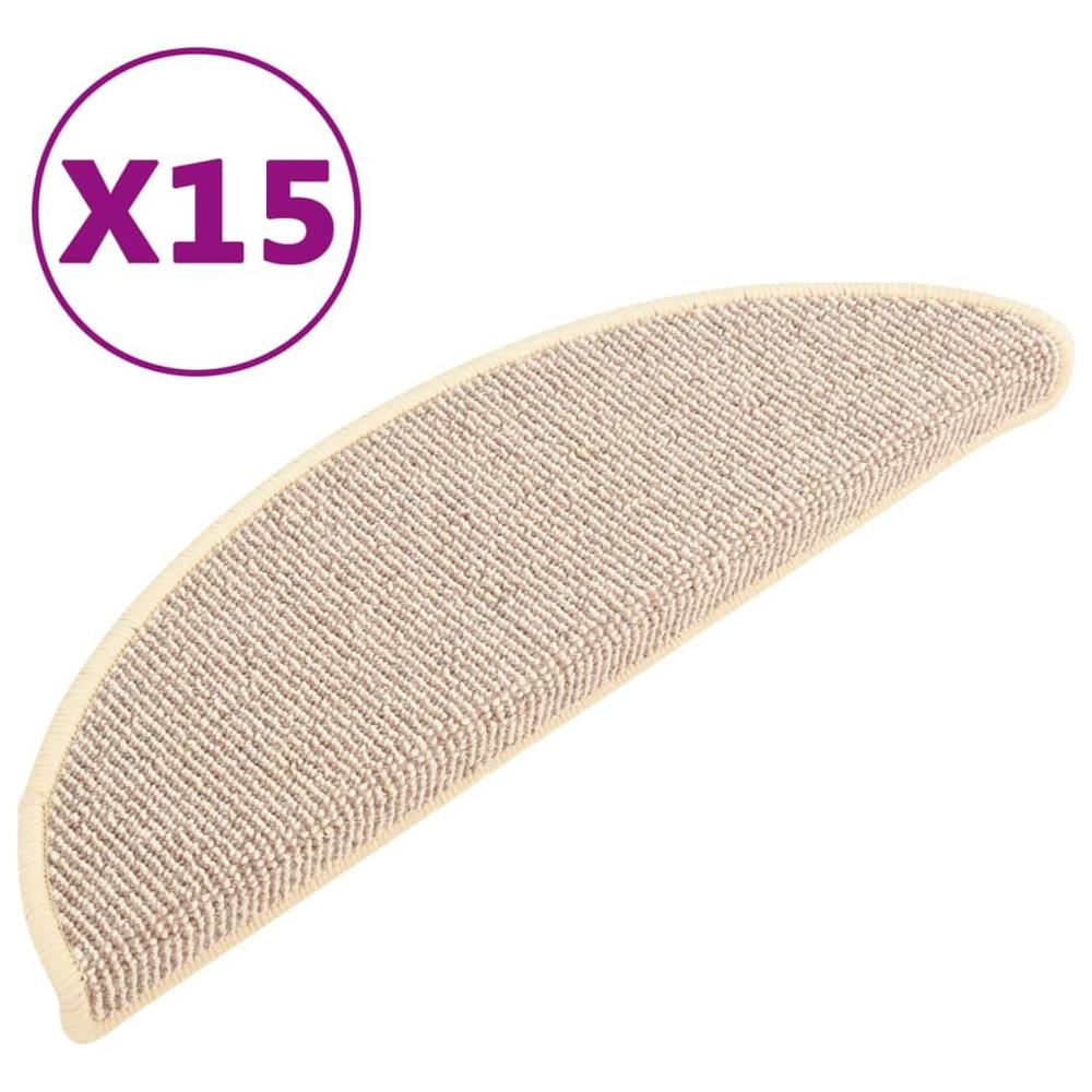 Tappetini per Scale 15 pz Bianchi e Marroni 56x17x3 cm - Foto 1