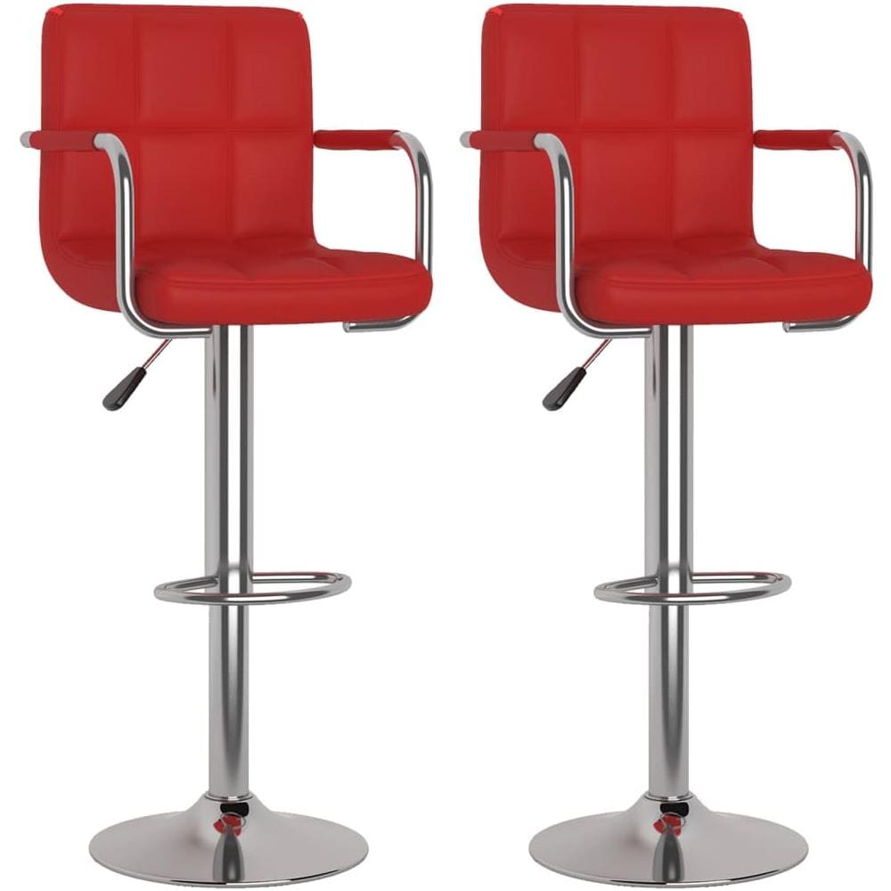 Sgabelli Da Bar 2 Pz Rosso Vino In Similpelle - Foto 1