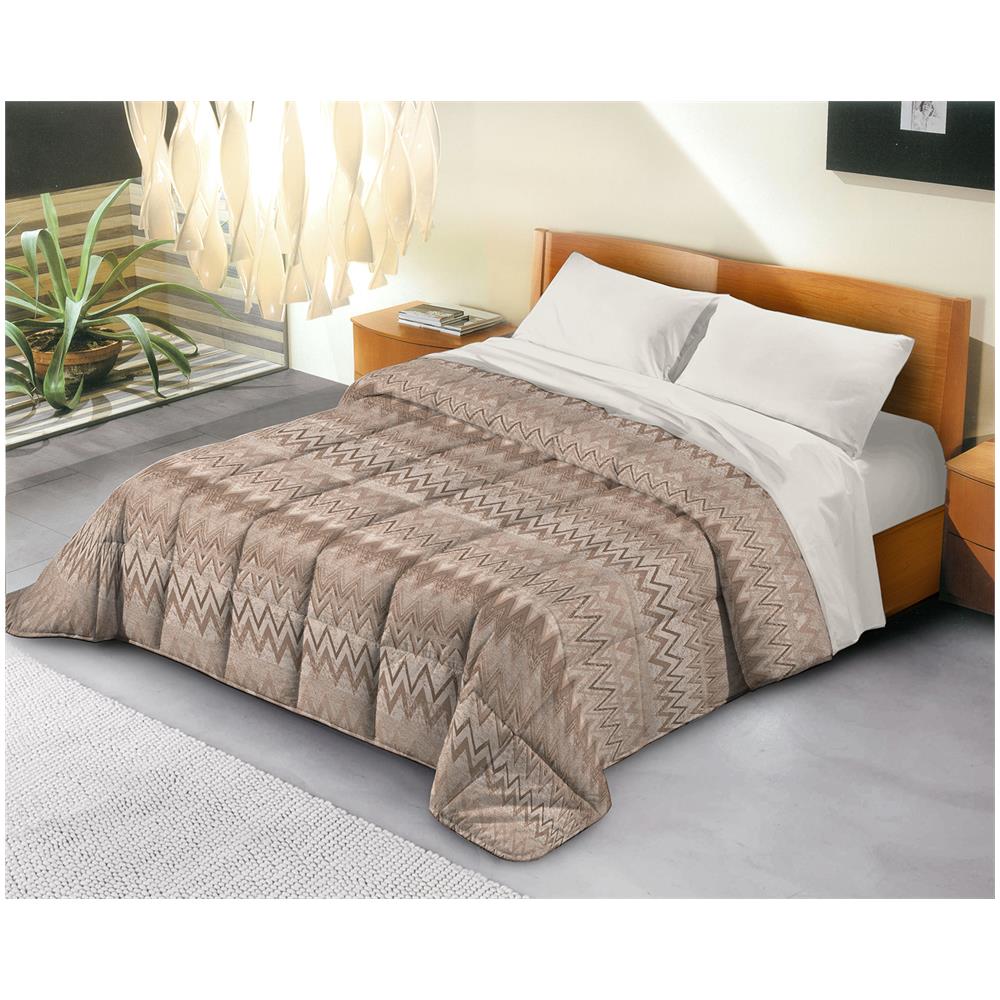 Trapunta Invernale In Ecopiuma Da 380 Gr / mq Calda, Anallergica E Traspirante - Gemma Beige - Una Piazza E Mezza - Foto 1