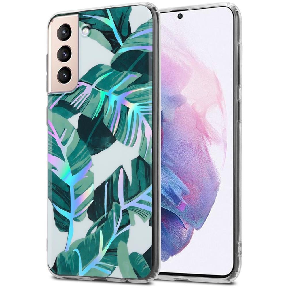 Custodia Compatibile Con Samsung Galaxy S21 Plus Con Foglie Di Banana - Coperchio Protettivo In Silicone Tpu Con Motivo Floreale - Foto 1