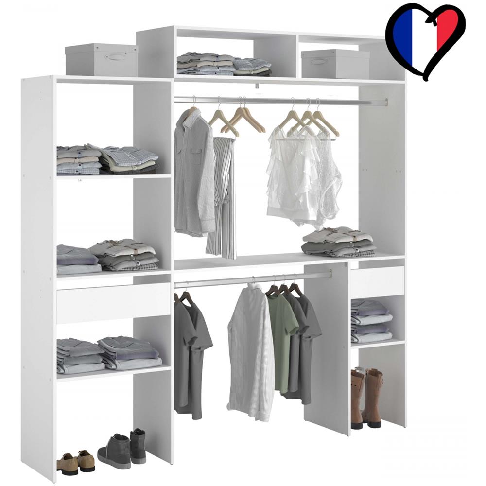 Elysee Armadio A Vista 2 Barre Appendiabiti, 4 Ripiani, 1 Cassetto - Foto 1