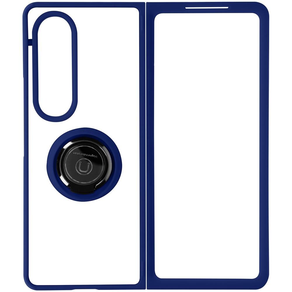 Cover Samsung Galaxy Z Fold4 Bimateria Anello Metallico Supporto Blu - Foto 1