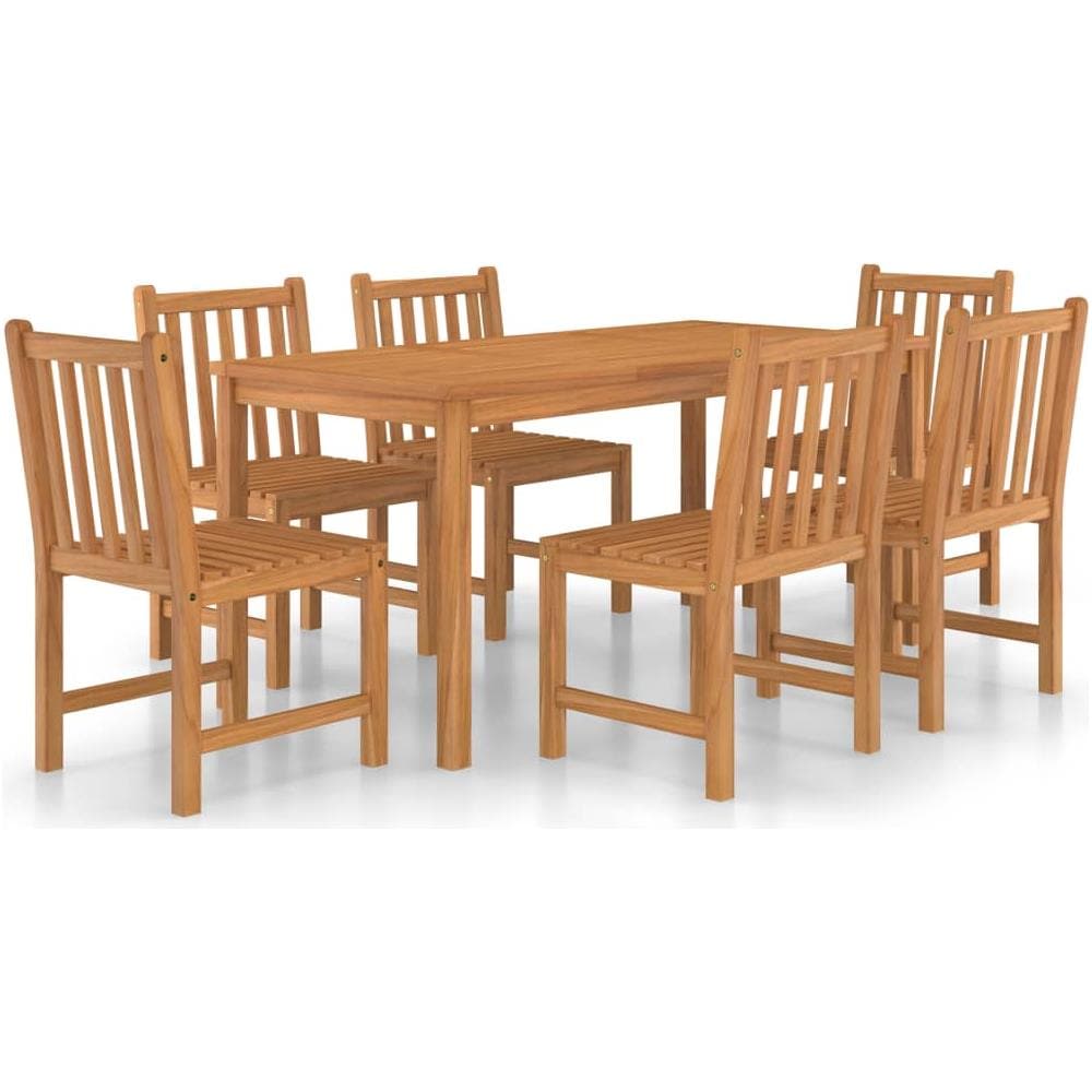 Set Da Pranzo Per Esterni 7 Pz In Legno Massello Di Teak - Foto 2