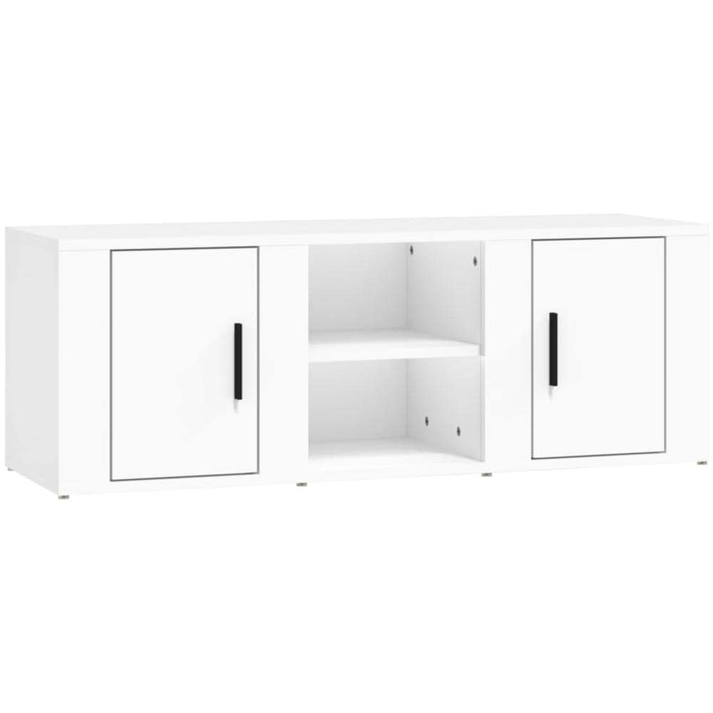 Mobile Porta Tv Bianco 100x31,5x35 Cm In Legno Multistrato - Foto 2