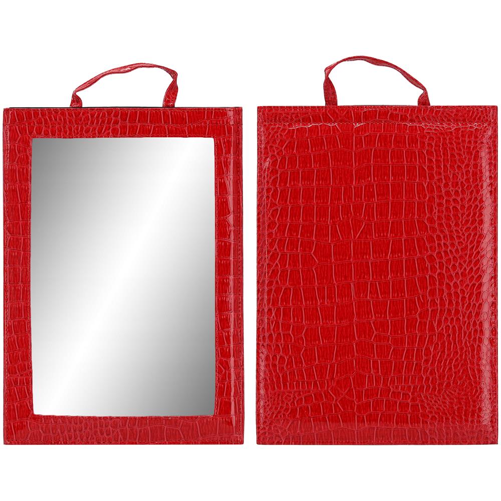 Specchio A Mano Q-32-red Specchietto Da Parrucchiere Grande Con Manico - Foto 1