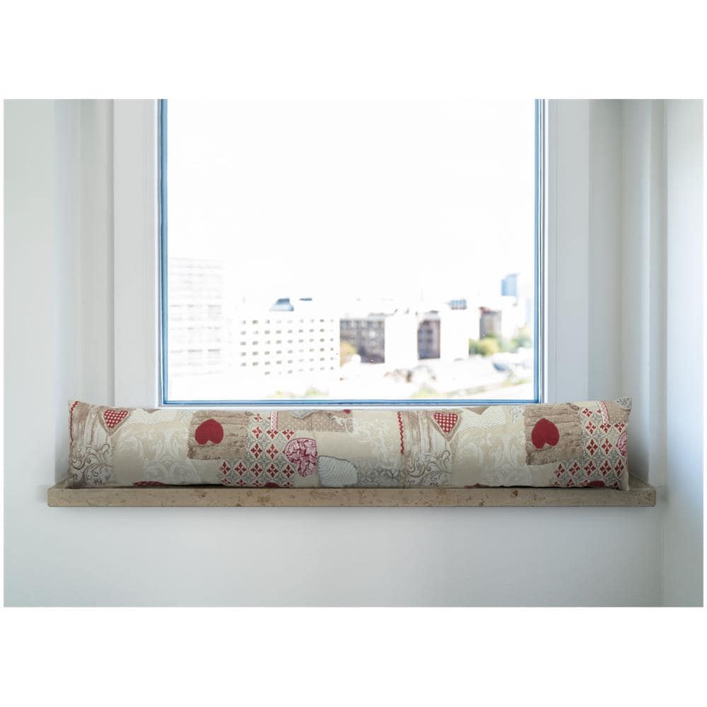 Paraspiffero Decorativo Salsicciotto Porta Finestra Sfoderabile Margot Rosso 110cm - Foto 2