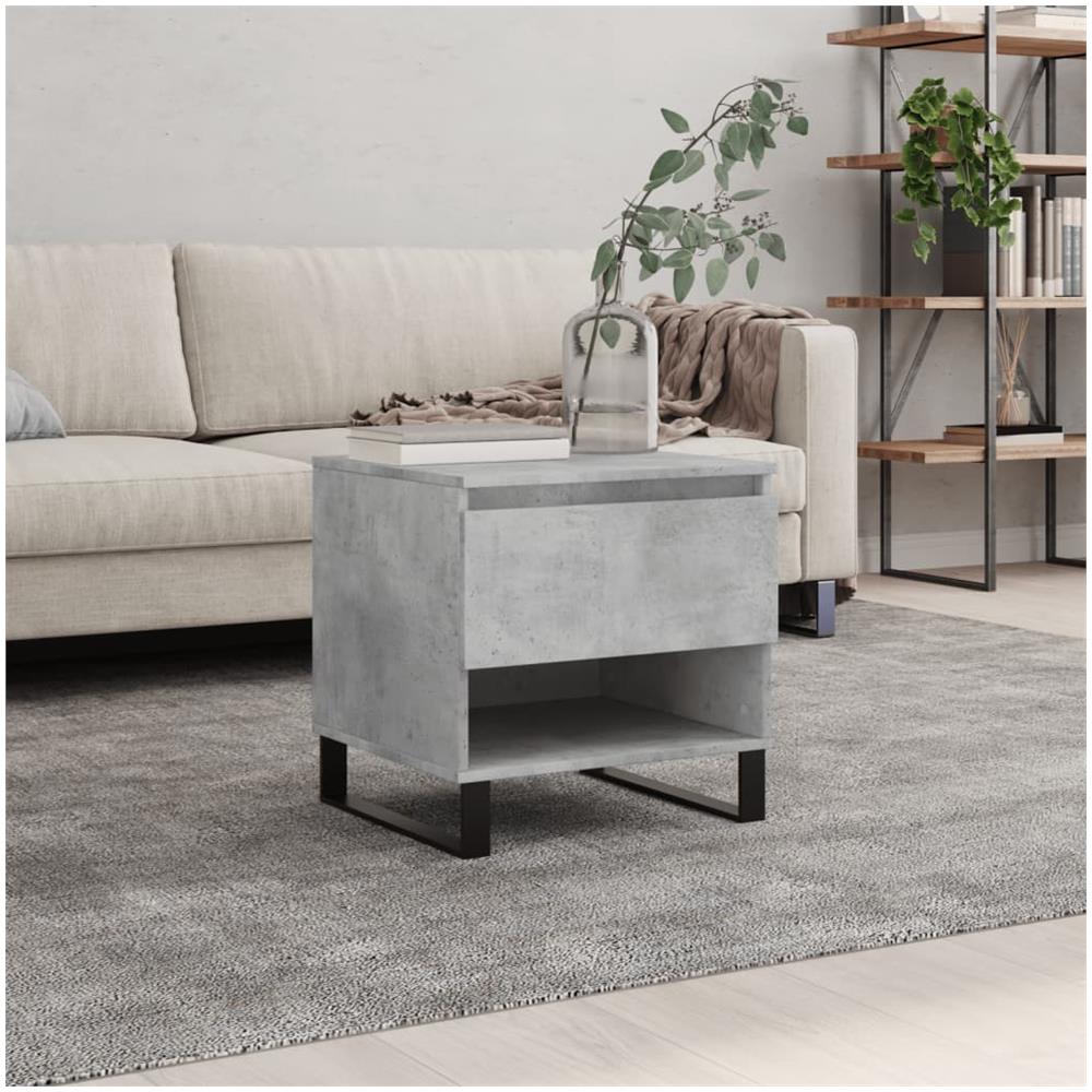Tavolino Da Salotto Grigio Cemento 50x46x50cm Legno Multistrato - Foto 1