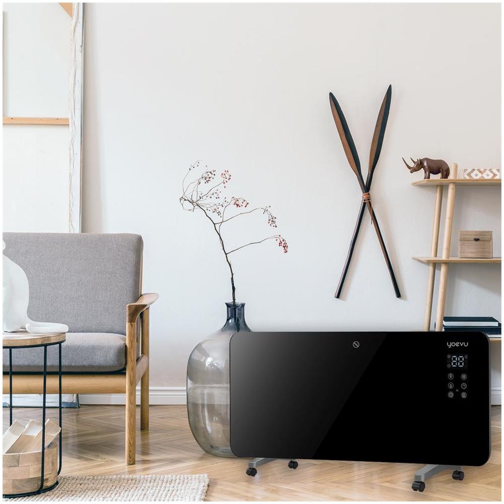 Riscaldatore Elettrico al Quarzo YV-1500GB Adatto per Stanze 15 m² con Wi-Fi Timer IP24 Colore Nero - Foto 5