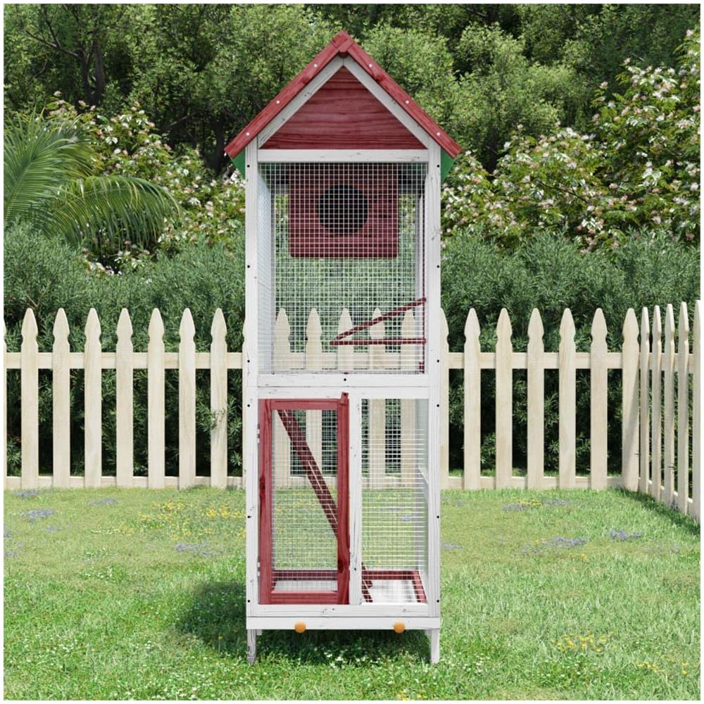 Casetta per Uccelli Moka 60x58,5x160 cm Legno Massello di Pino - Foto 2