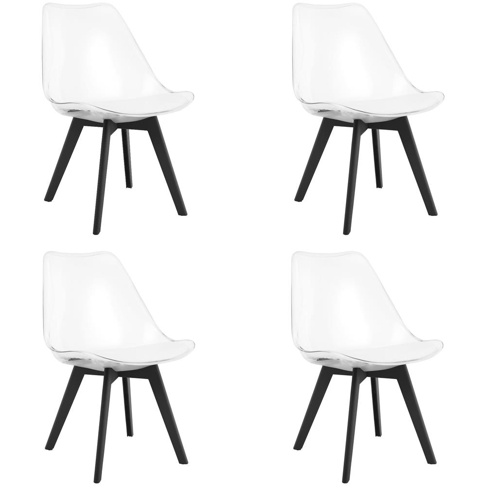 Sedia VALORA RIXK - Trasparente con gambe nere x 4 - Foto 1