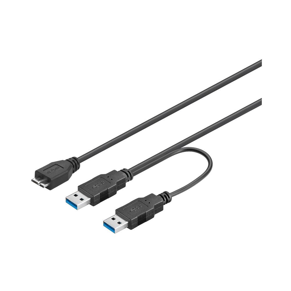 Cavo Splitter Alimentazione Usb 3.0 Connettori 2Xa - 1X Micro B - Foto 2