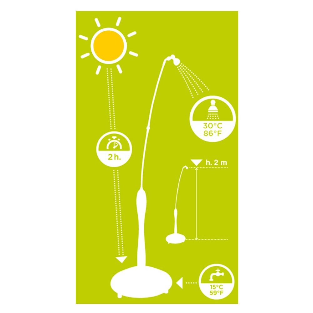 Doccia A Energia Solare Con Miscelatore E Regolatore Di Pressione Inlet Blu - Foto 11