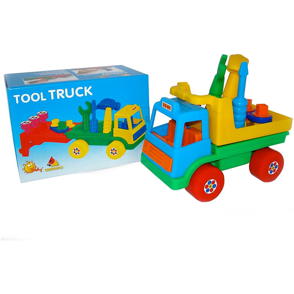 Camion Giocattolo Trampoliere Scala 1:16 Con Cacciavite Martello E Chiave - Foto 1