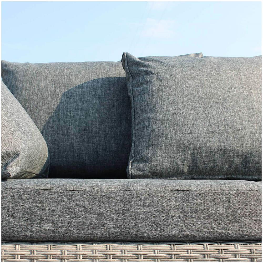 Crinis - Divano Da Giardino Con Pouf Completo Di Cuscino Intreccio In Rattan Sintetico - Foto 2