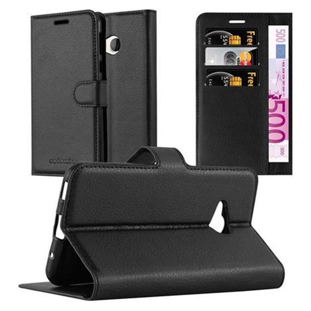 Custodia Compatibile Con Htc U Play In Nero Carbone - Coperchio Protettiva Con Chiusura Magnetica, Funzione Stand E Tasca Per Le Carte - Foto 1