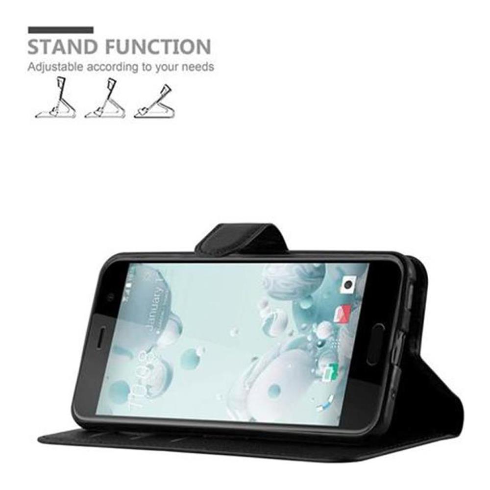 Custodia Compatibile Con Htc U Play In Nero Carbone - Coperchio Protettiva Con Chiusura Magnetica, Funzione Stand E Tasca Per Le Carte - Foto 5