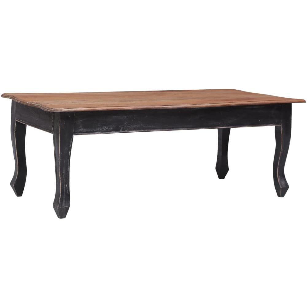 Tavolino Da Caffè Nero 120x60x45 Cm Legno Massello Di Mogano - Foto 1