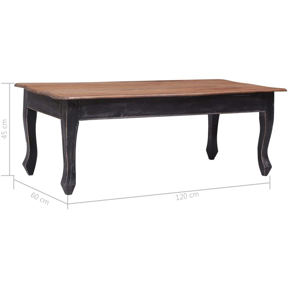 Tavolino Da Caffè Nero 120x60x45 Cm Legno Massello Di Mogano - Foto 6