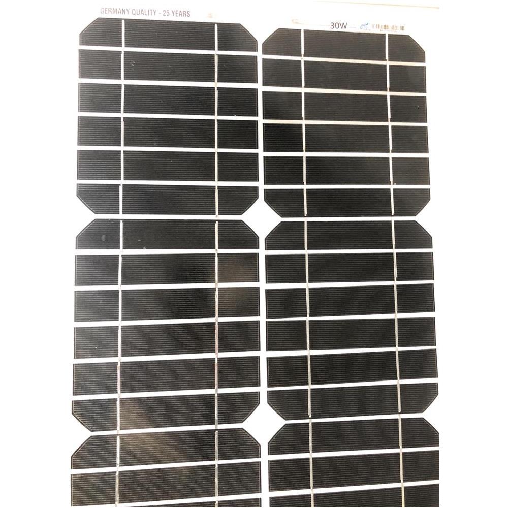 Pannello Ad Energia Solare Fotovoltaico 30w 12v Con Celle In Silicio + Pinze - Foto 1