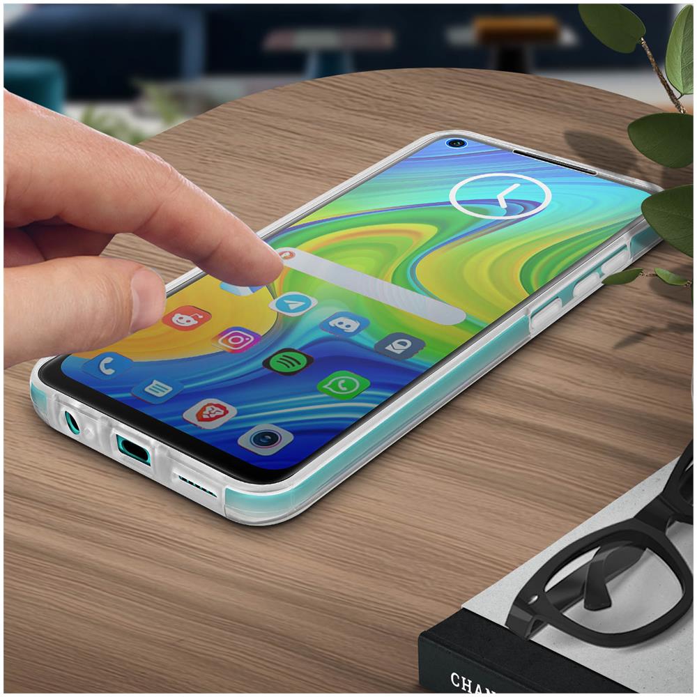 Cover Xiaomi Redmi Note 9 Silicone Fronte Retro Ricopre Lo Schermo Trasparente - Foto 2