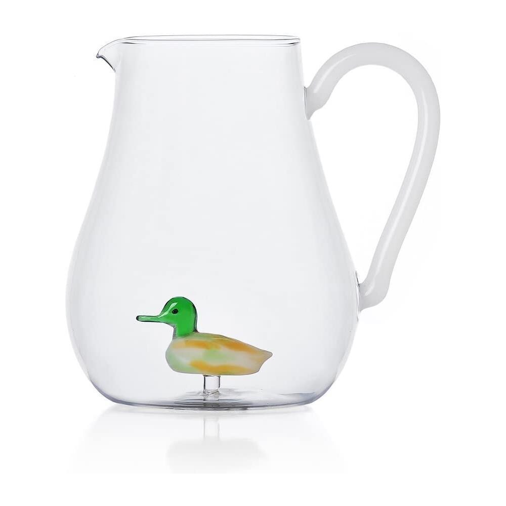 Brocca Anatra in Vetro Borosilicato Dimensioni h 18 x Ø 14,5 cm Capacità 175 cl - Animal Farm - Foto 1