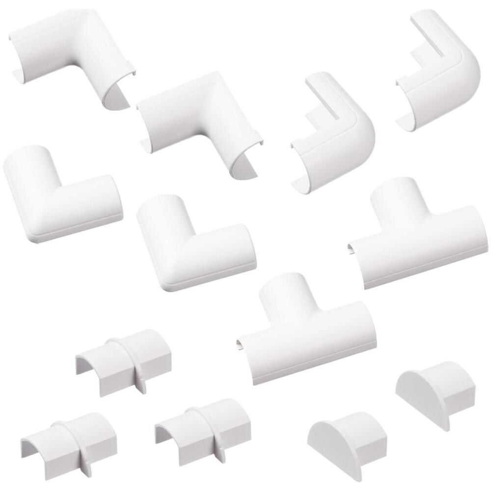 Micro Canaline Clip-over Accessori Multipack Partecipa Lunghezze Multiple Di Copertura 20x10mm Micro Cavo 13 Pezzi Elettrici Trunking Accessori Multipack - Bianco Cloap2010w - Foto 1
