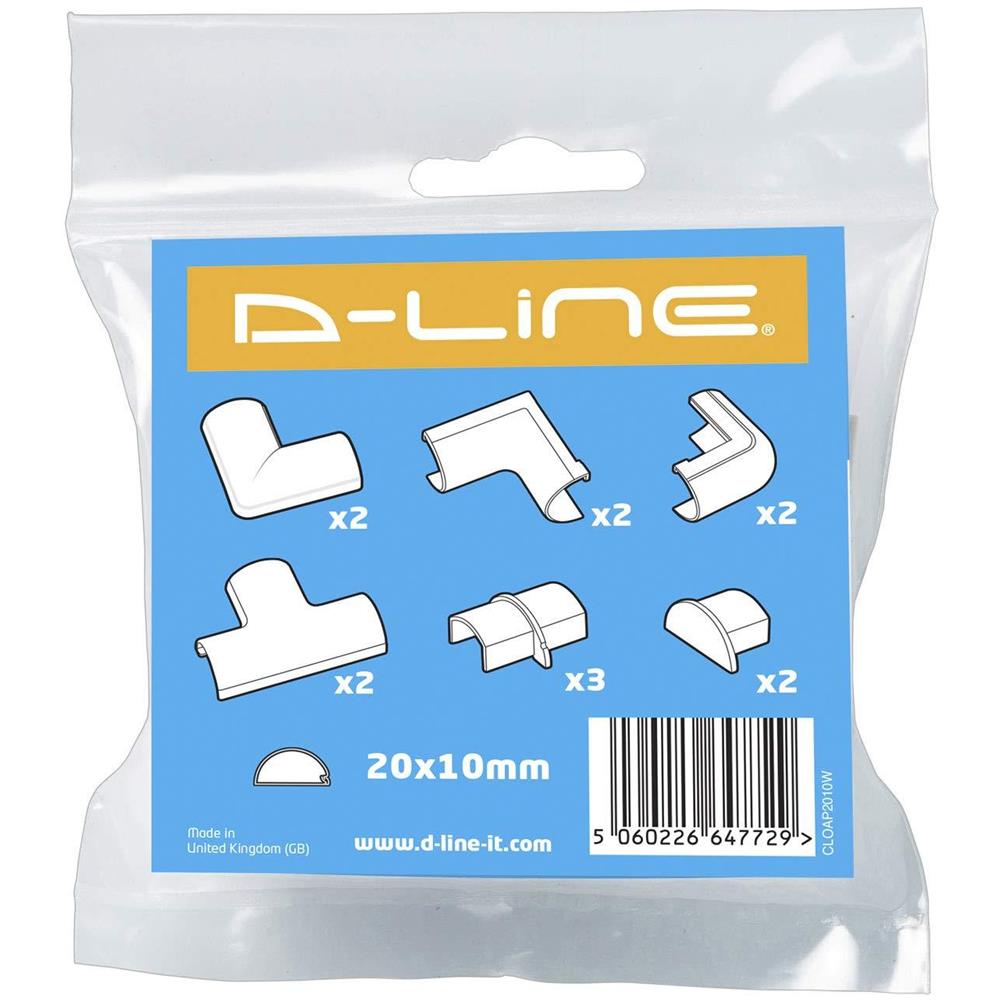 Micro Canaline Clip-over Accessori Multipack Partecipa Lunghezze Multiple Di Copertura 20x10mm Micro Cavo 13 Pezzi Elettrici Trunking Accessori Multipack - Bianco Cloap2010w - Foto 2