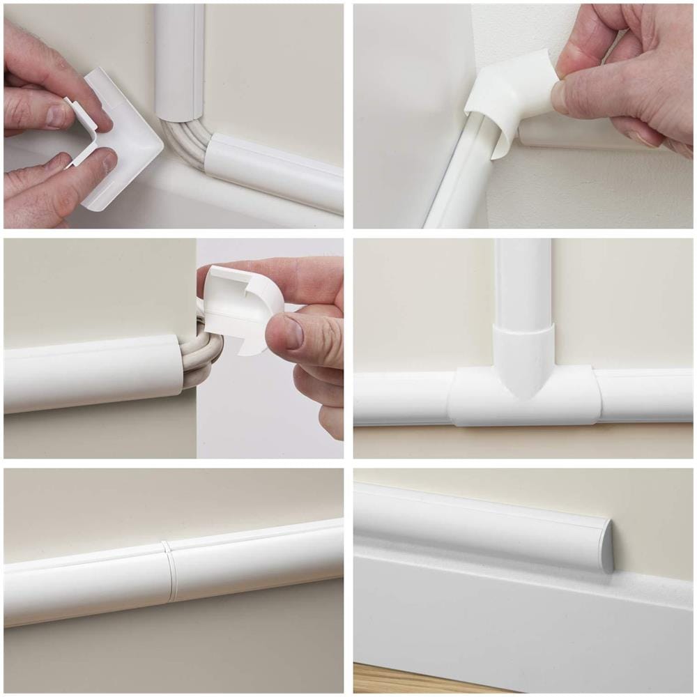 Micro Canaline Clip-over Accessori Multipack Partecipa Lunghezze Multiple Di Copertura 20x10mm Micro Cavo 13 Pezzi Elettrici Trunking Accessori Multipack - Bianco Cloap2010w - Foto 3