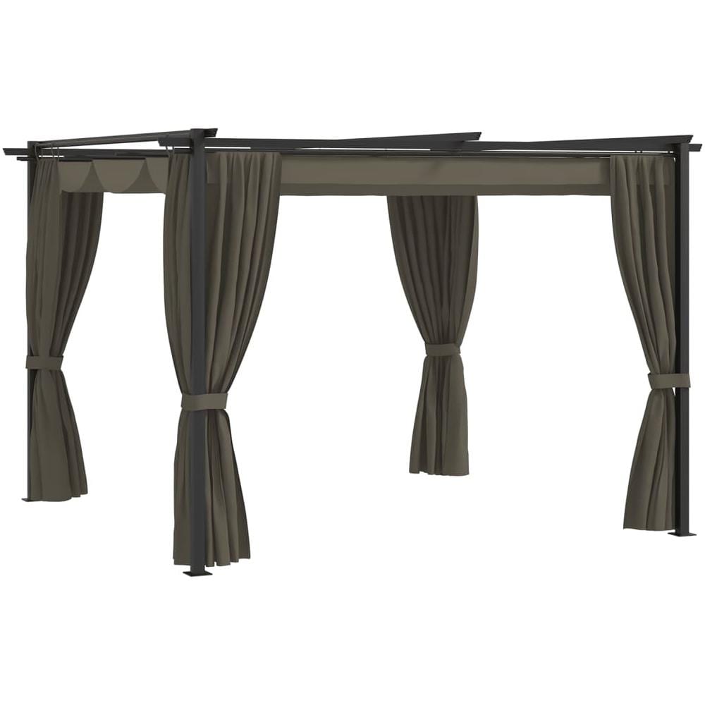 Gazebo con Tende 3x3 cm Grigio Talpa in Acciaio - Foto 1